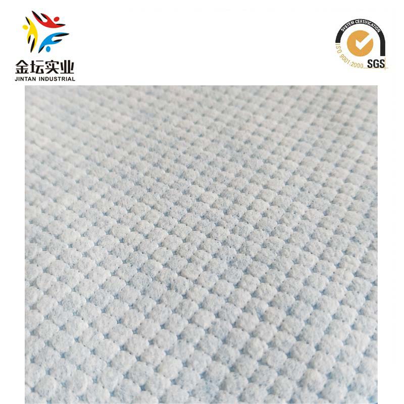 High End 3D Embossing Four Squar Chequer Low Fluffiness Hydrophilic Nonwovens for Baby Diaper Topsheet (YS-02)